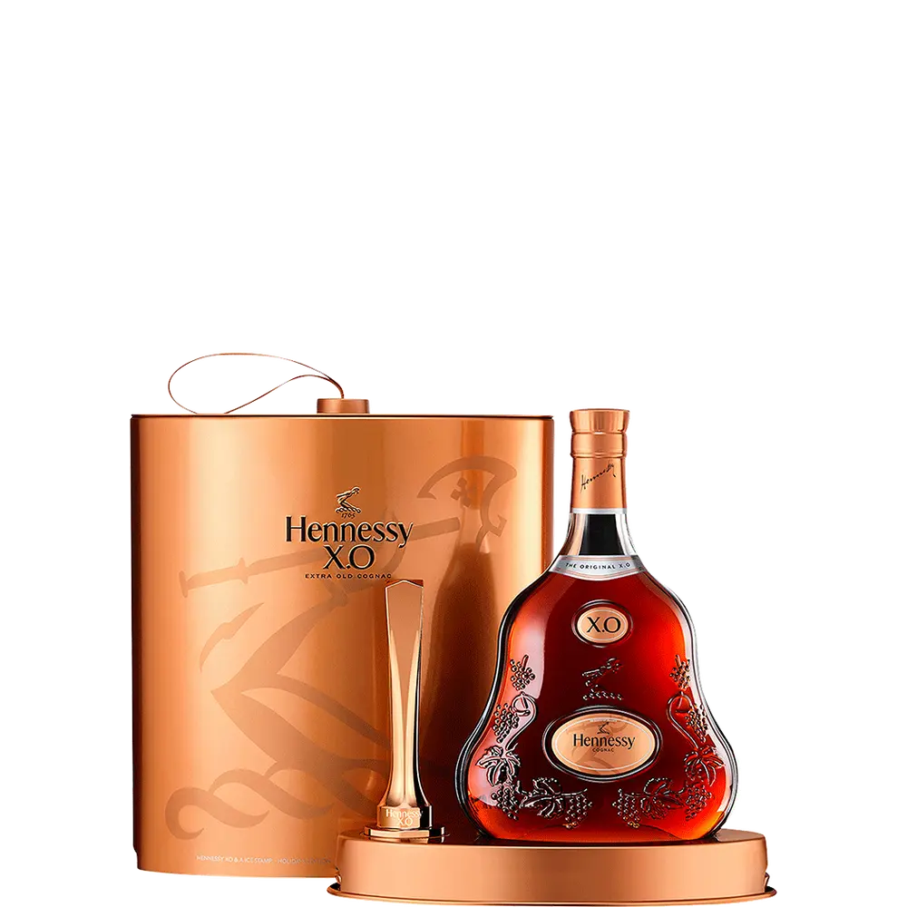 Hennessy XO Cognac Holiday Bottle With Gift Box & Ice Stamp