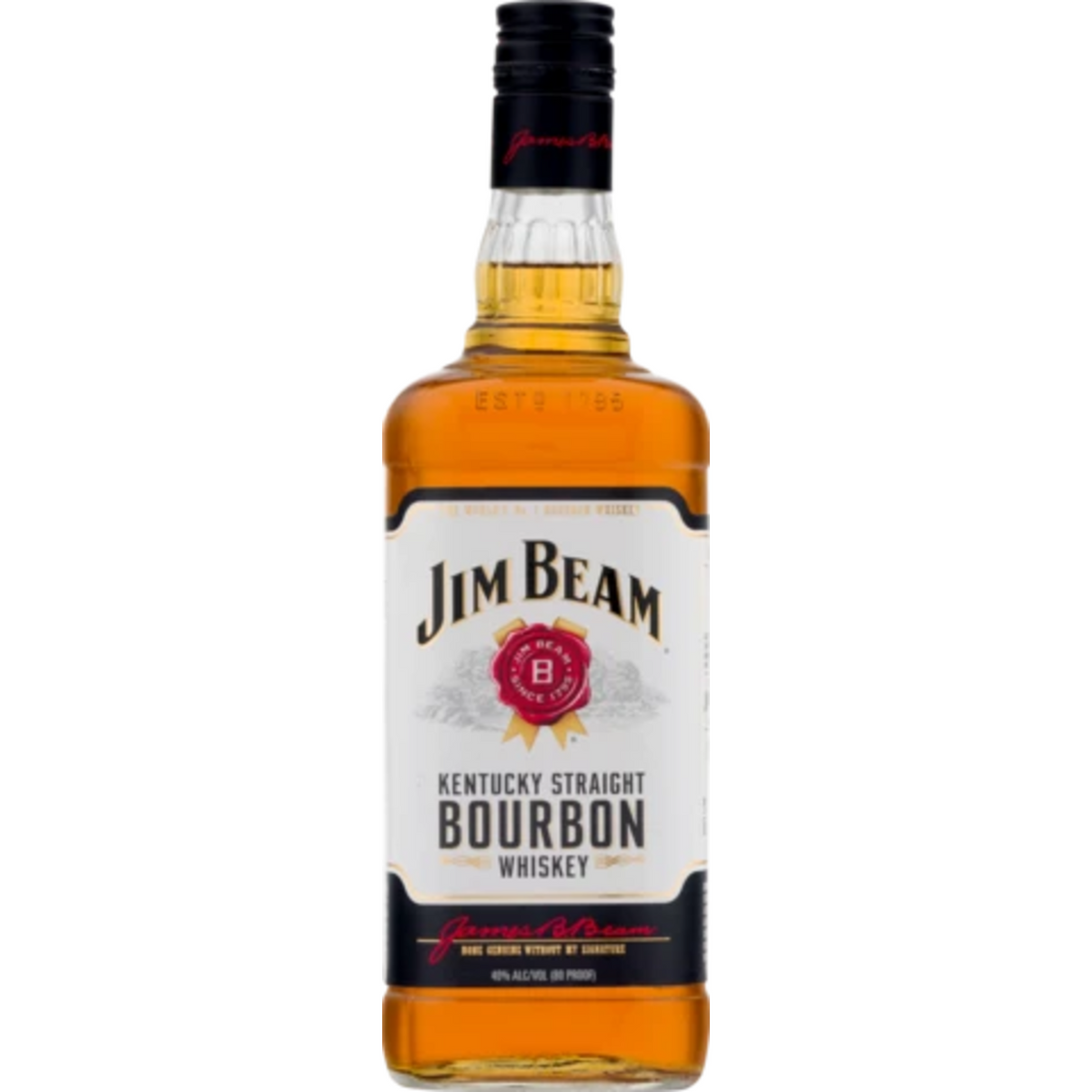 Jim Beam Straight Bourbon White Label 80 1L