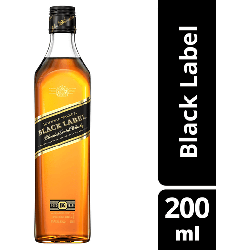 Johnnie Walker Blended Scotch Black Label 12 Yr 80 200Ml