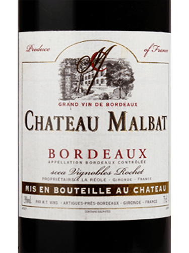 Chateau Malbat Bordeaux Rouge 2021 750Ml