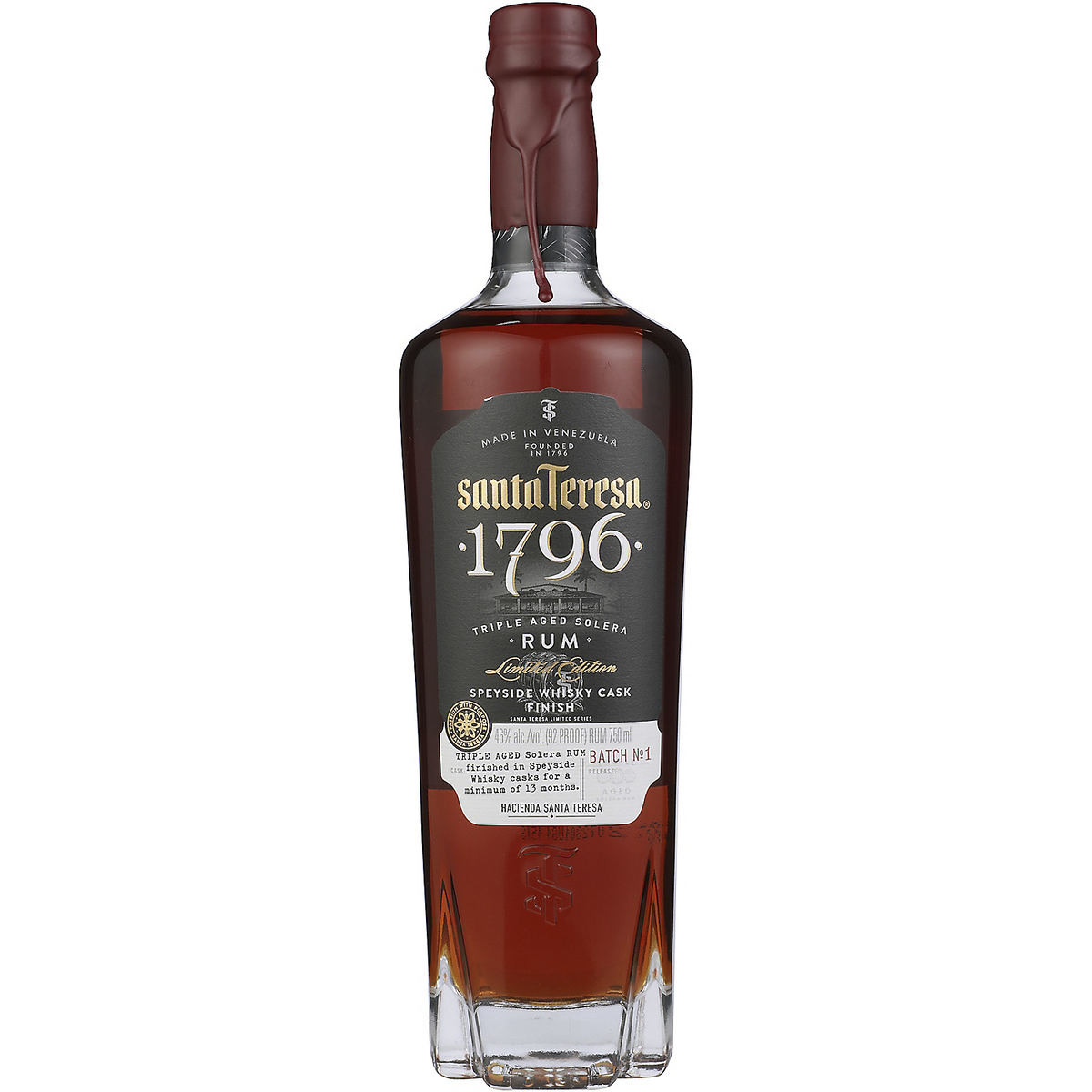 Santa Teresa Dark Rum 1796 Triple Aged Solera Limited Edition 92 750Ml