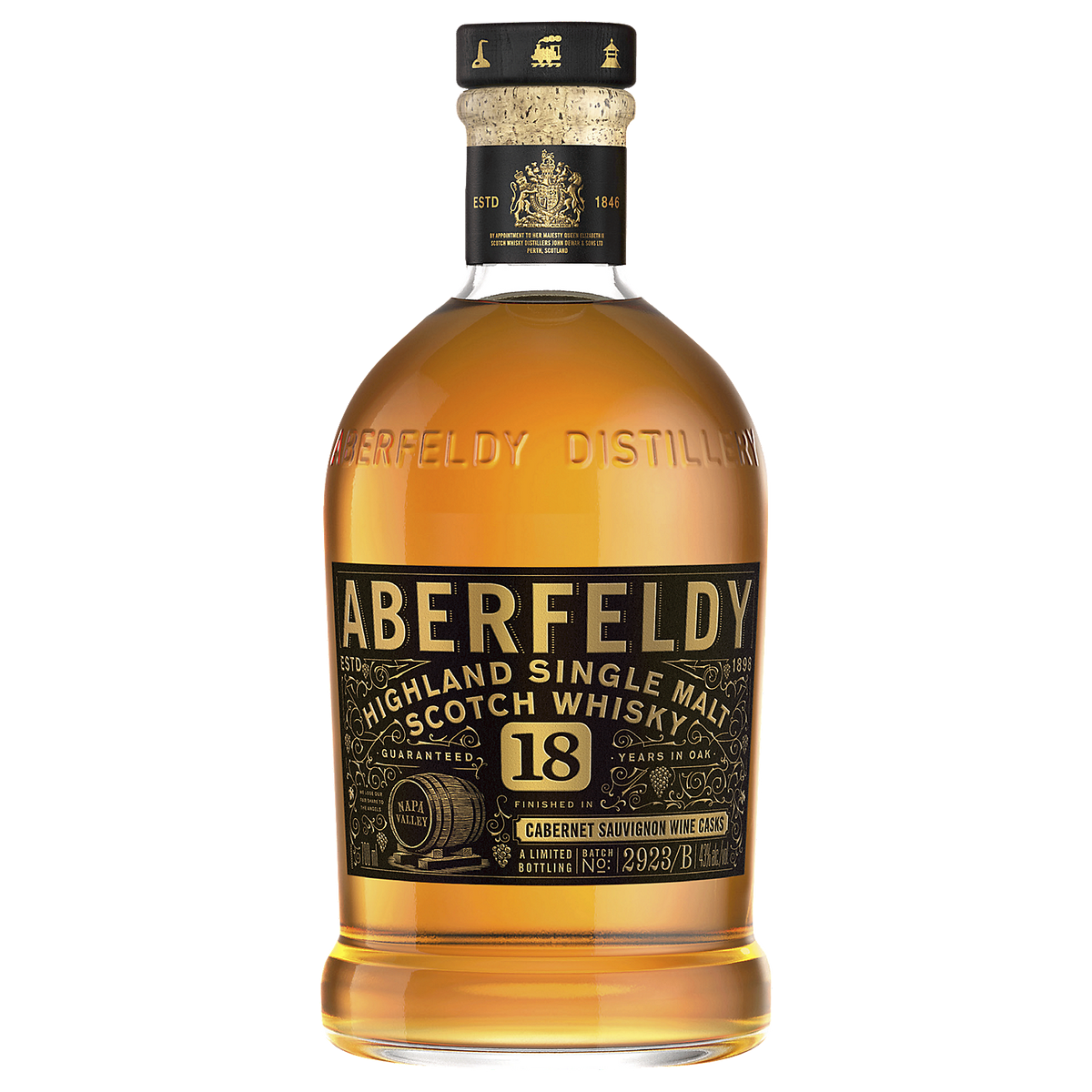 Aberfeldy Single Malt Scotch Finished In Cabernet Sauvignon Wine Casks 18 Yr 86 750Ml