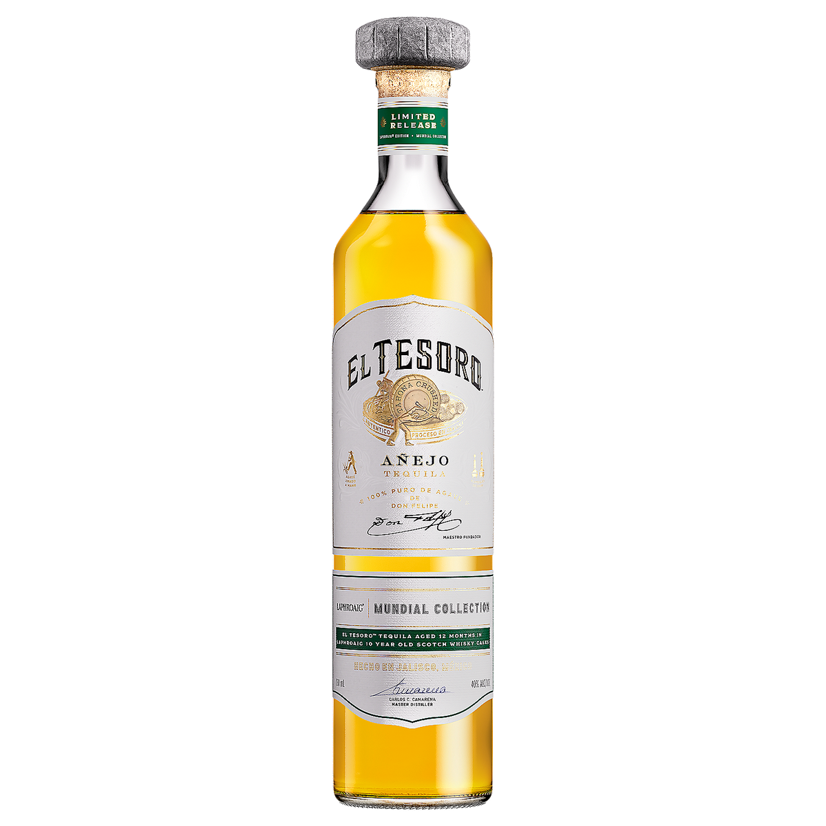 El Tesoro Tequila Anejo Mundial Collection Aged In Laphroaig 10 Year Old Scotch Whiskey Casks 80 750Ml