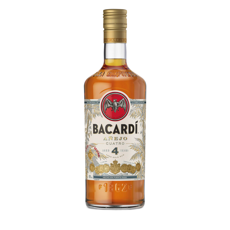 Bacardi Aged Rum Anejo Cuatro 4 Yr 80 750Ml