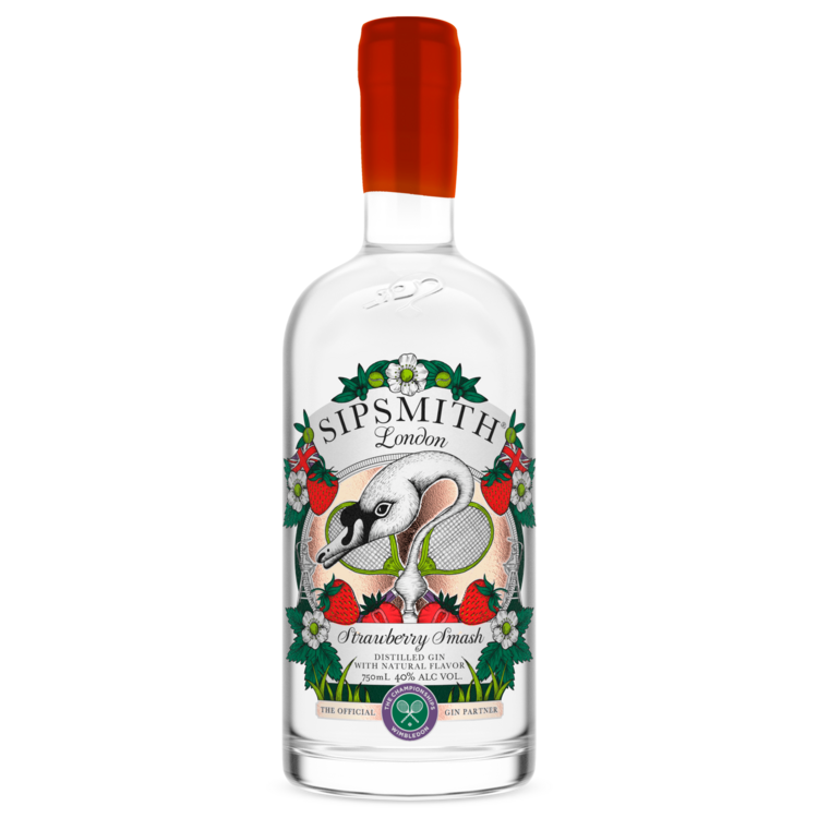 Sipsmith Strawberry Smash Flavored Gin Wimbledon 80 750Ml