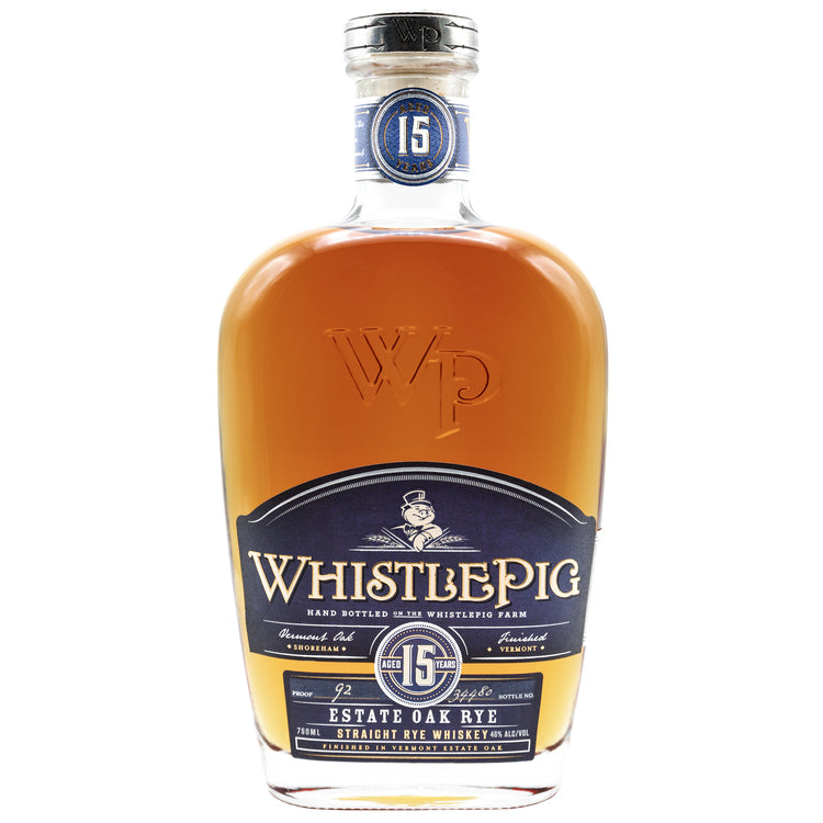 Whistlepig Straight Rye Whiskey Finished In Vermont Estate Oak 15 Yr 92 750Ml