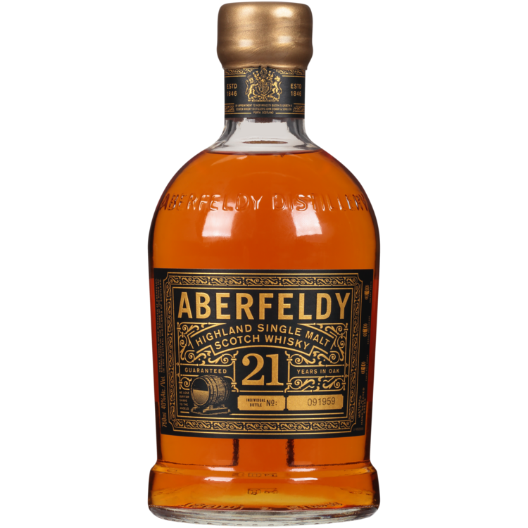 Aberfeldy Single Malt Scotch Whisky 21 Yr 80 W/ Gift Box 750Ml