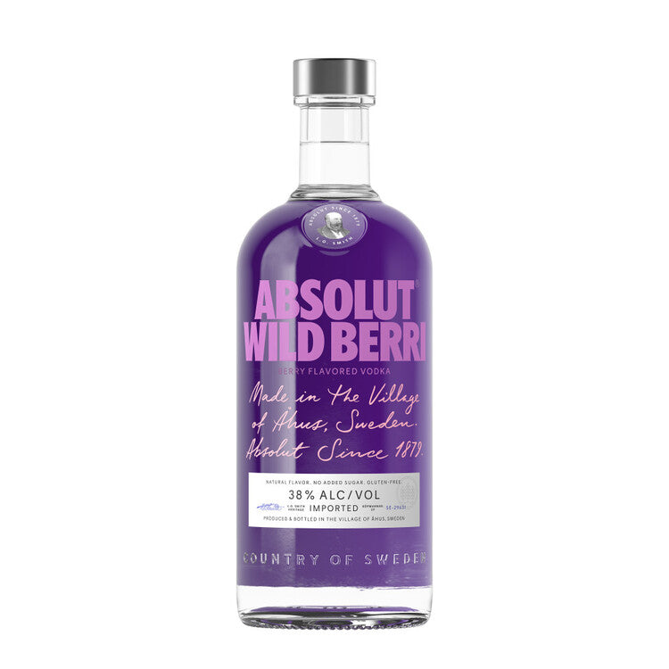 Absolut Berry Flavored Vodka Wild Berri 76 1L