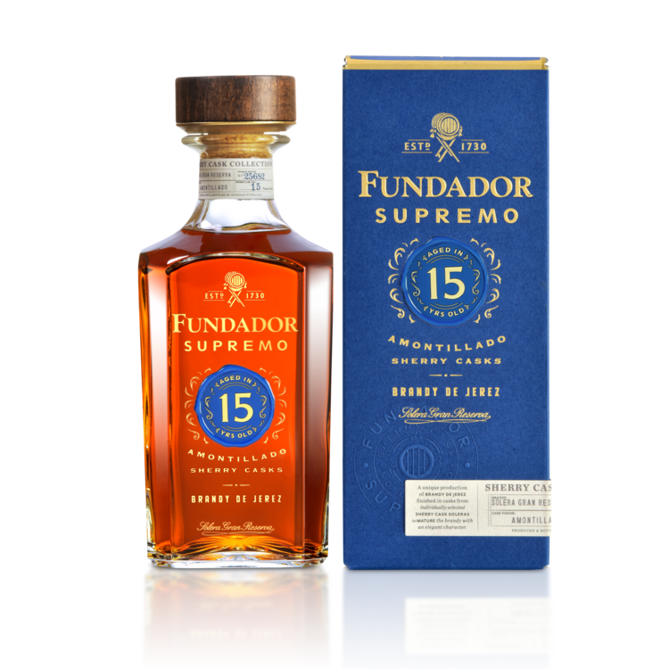 Fundador Brandy De Jerez Supremo Amontillado Sherry Casks Solera Gran Reser 15 Yr 80 1L