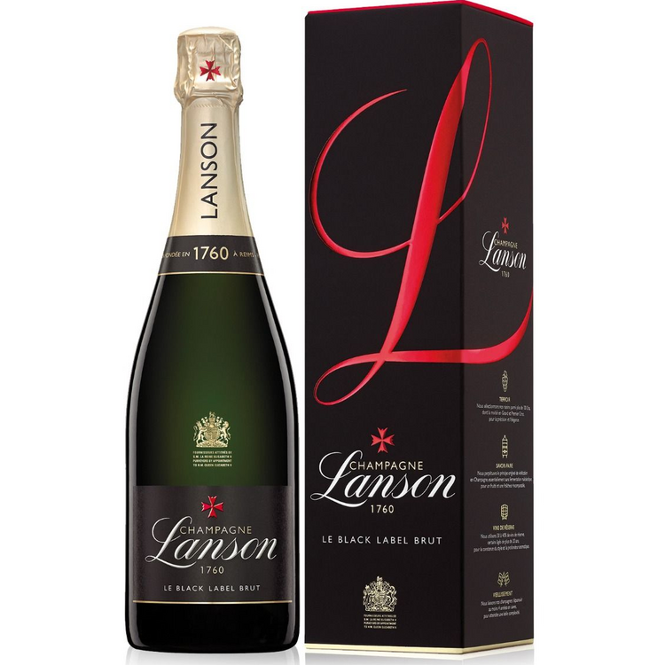 Lanson Champagne Brut Le Black Label 4 Yr W/ Gift Box 750Ml