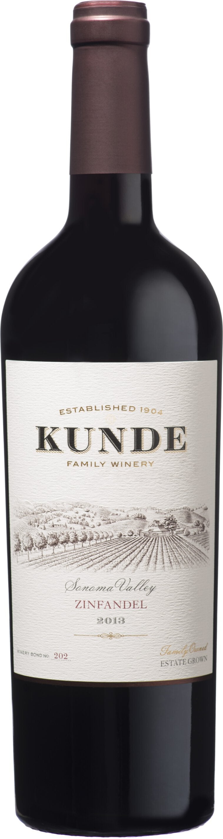 Kunde Family Winery Zinfandel Estate Grown Sonoma Valley