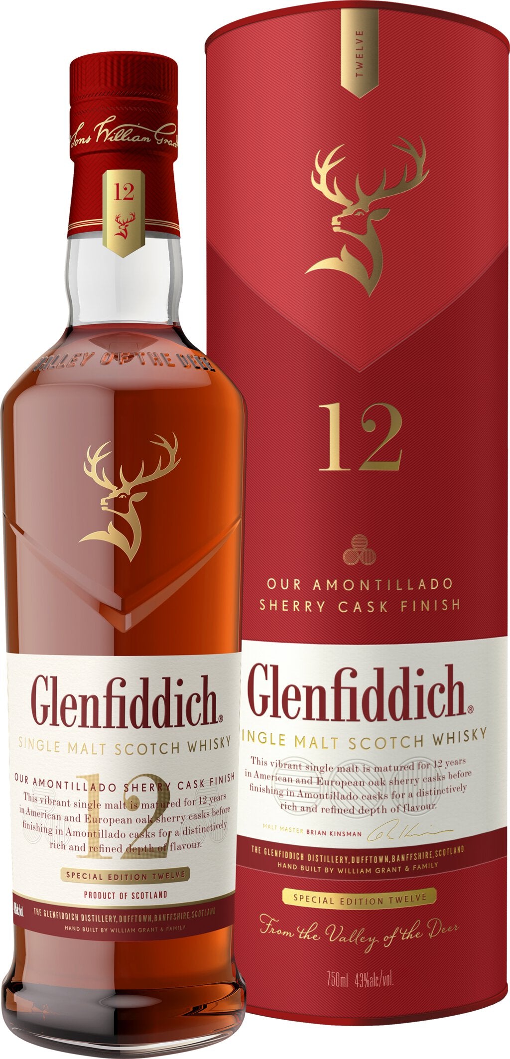 Glenfiddich 12 Year Old Sherry Cask Finish Single Malt Scotch Whisky