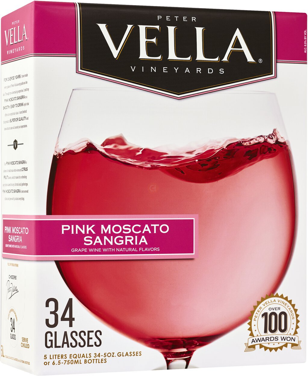 Peter Vella Pink Moscato Sangria Box 5L