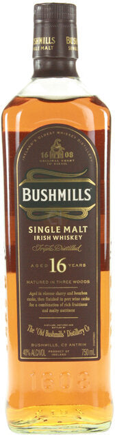 Bushmills Single Malt Irish Whiskey Rare Triple Distilled 16 Yrs