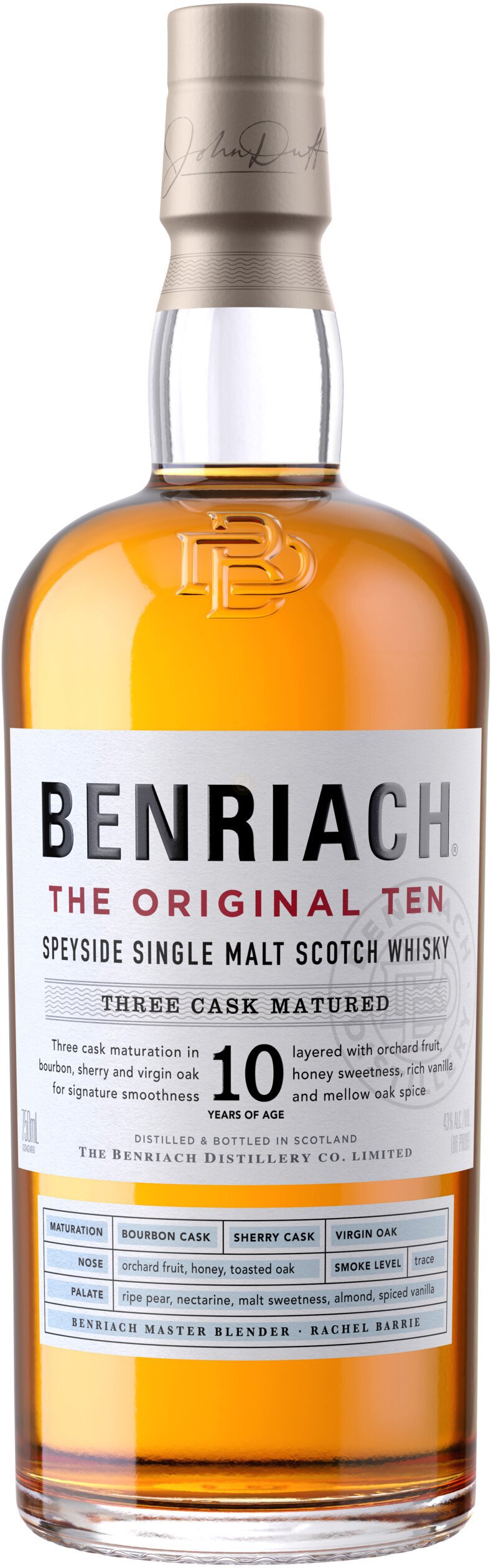 BenRiach 10 Year Old The Original Ten Three Cask Matured Speyside Single Malt Scotch Whisky